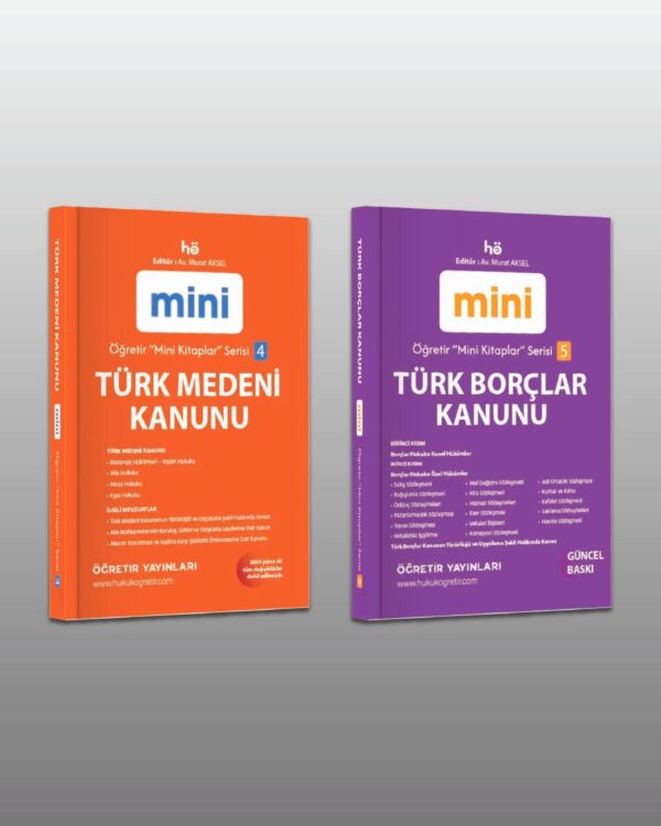 Türk Medeni Kanunu - Türk Borçlar Kanunu | Öğretir Mini Cep Kitapları Seti