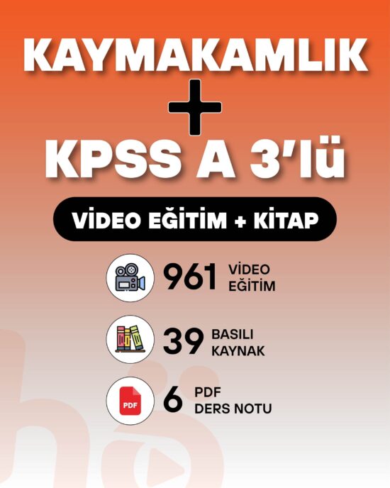 Kaymakamlık + KPSS A 3'lü | Video Eğitim + Kitap Seti