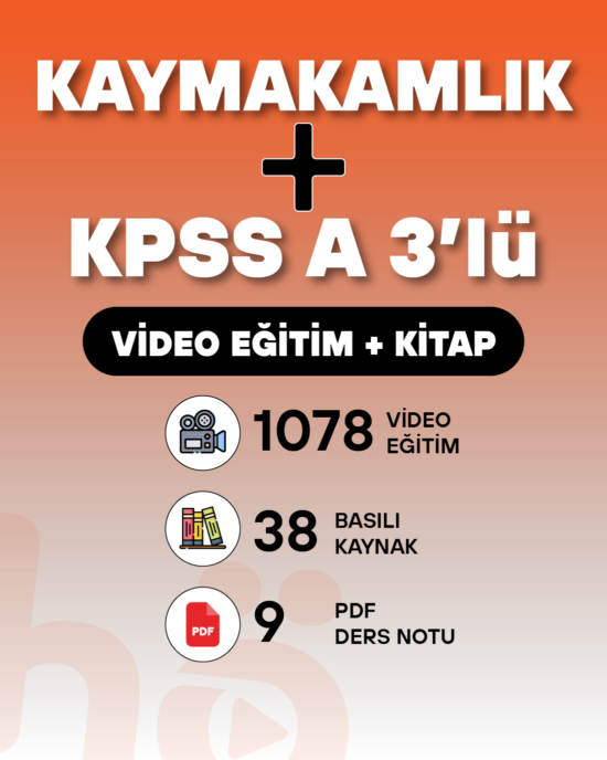Kaymakamlık + KPSS A 3'lü | Video Eğitim + Kitap Seti