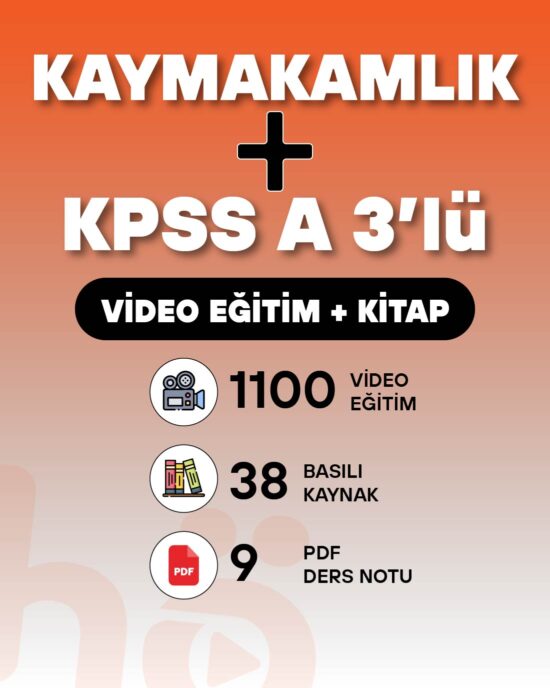 Kaymakamlık + KPSS A 3'lü | Video Eğitim + Kitap Seti