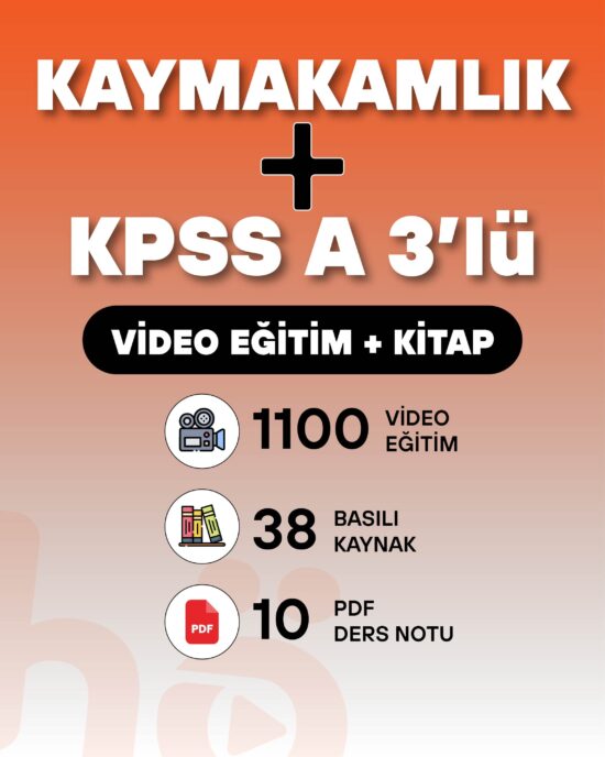 Kaymakamlık + KPSS A 3'lü | Video Eğitim + Kitap Seti