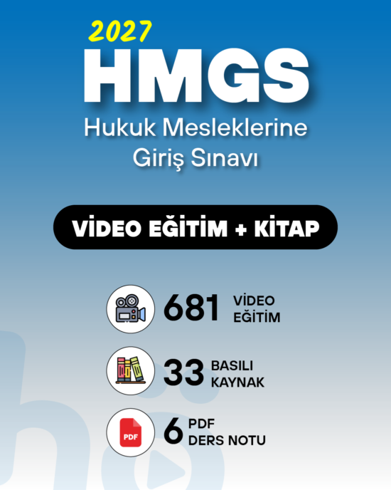 2027 Hukuk Mesleklerine Giriş Sınavı (HMGS) | Video Eğitim + Kitap Seti