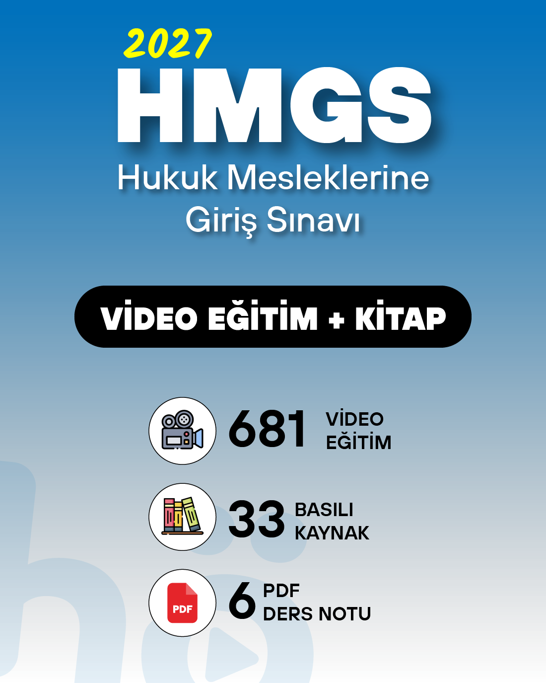 2027 Hukuk Mesleklerine Giriş Sınavı (HMGS) | Video Eğitim + Kitap Seti