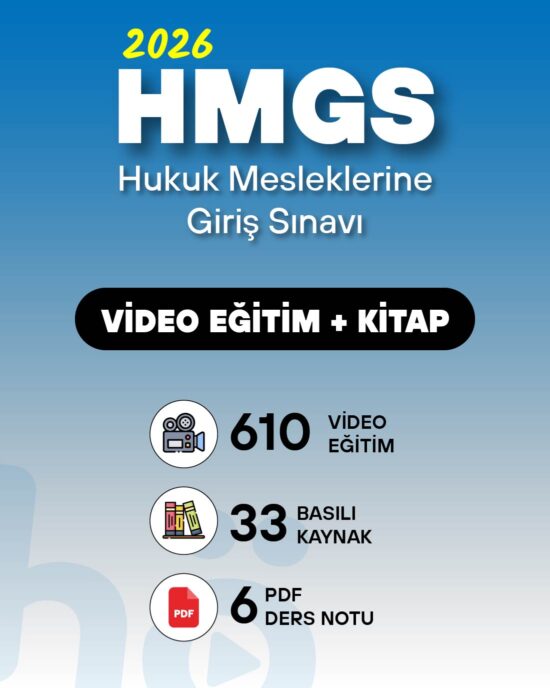 2026 Hukuk Mesleklerine Giriş Sınavı (HMGS) | Video Eğitim + Kitap