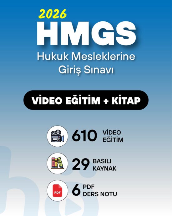 2026 Hukuk Mesleklerine Giriş Sınavı (HMGS) | Video Eğitim + Kitap