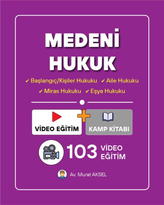 Medeni Hukuk | Video Eğitim + Öğretir Kamp Kitabı | Paketi