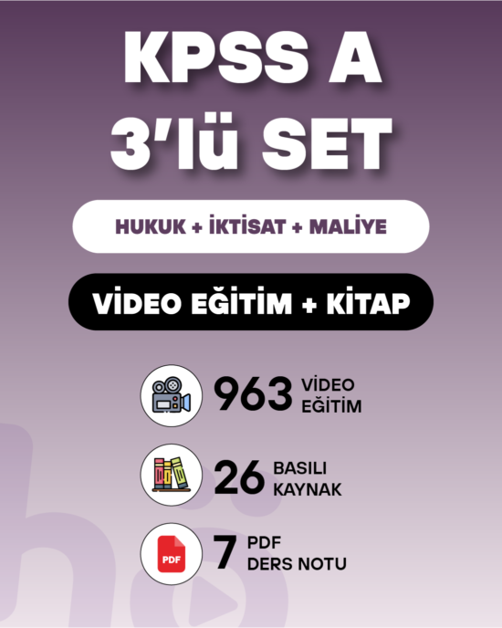 KPSS A 3'lü SET | Video Eğitim + Kitap Seti