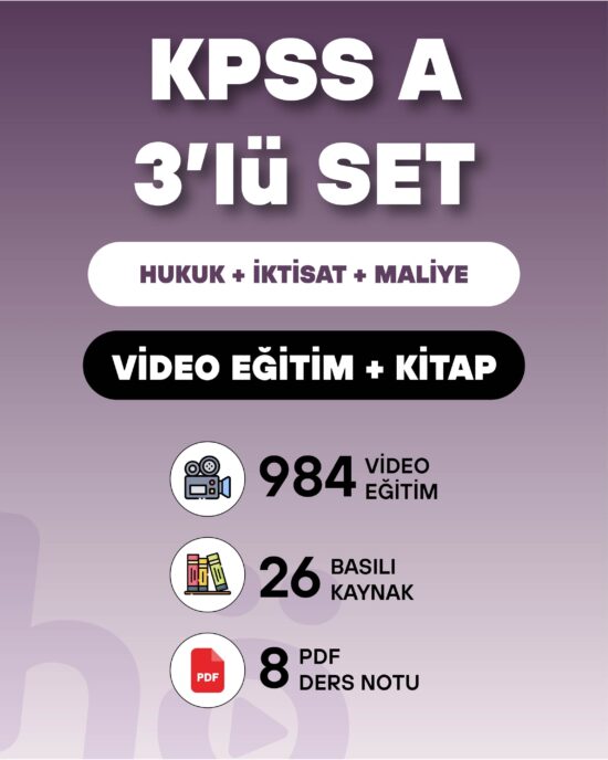 KPSS A 3'lü SET | Video Eğitim + Kitap Seti